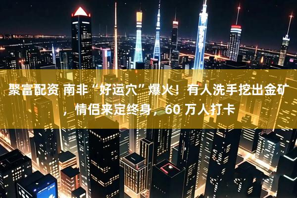 聚富配资 南非“好运穴”爆火！有人洗手挖出金矿，情侣来定终身，60 万人打卡