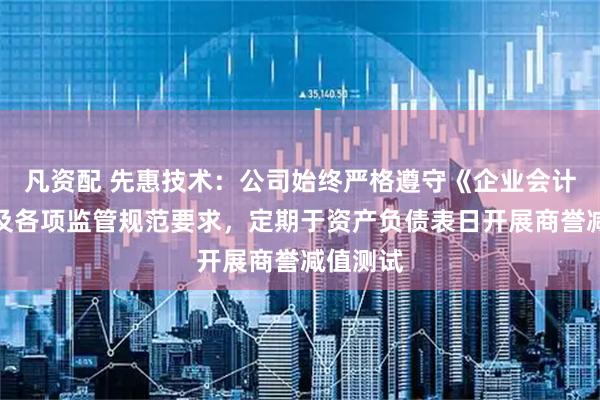凡资配 先惠技术：公司始终严格遵守《企业会计准则》及各项监管规范要求，定期于资产负债表日开展商誉减值测试